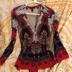 Forever 21 hippie patterned jumper